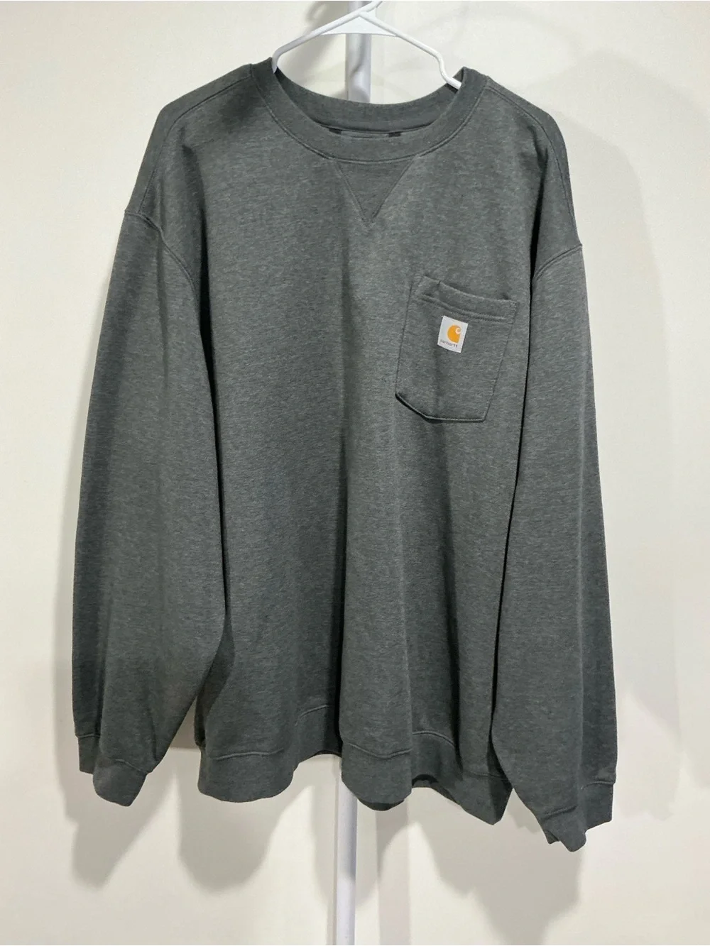 Carhartt Men's Dark Charcoal Crewneck Sweatshirt with Pocket